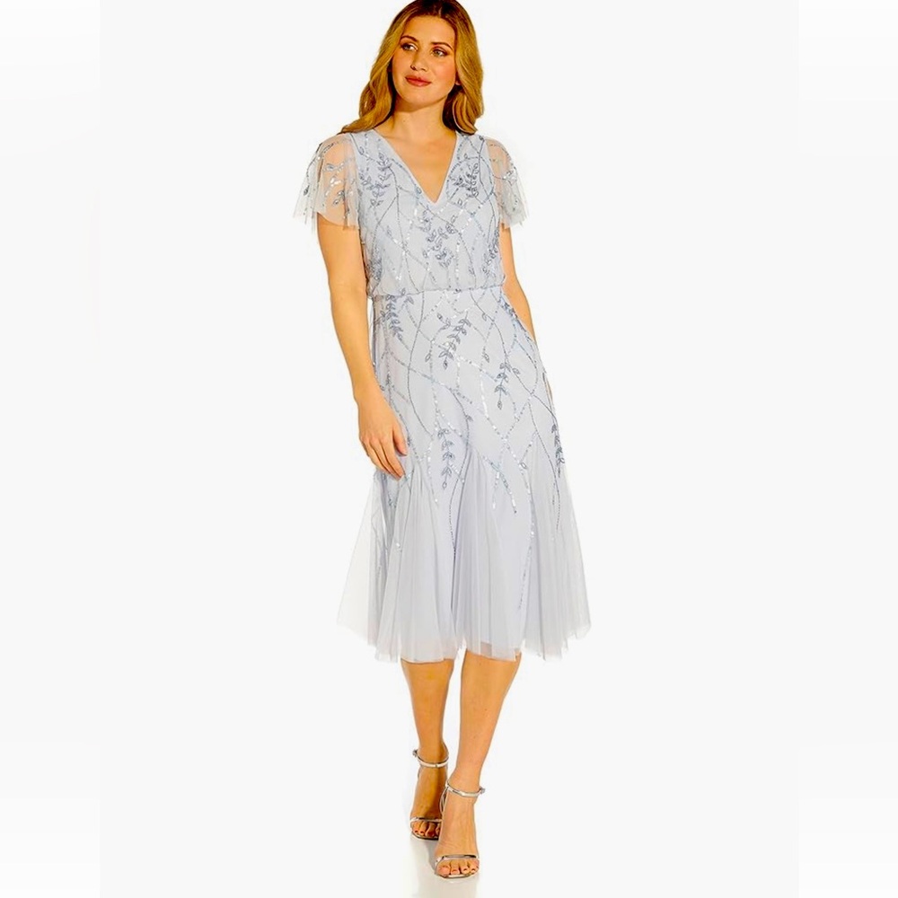 Adrianna Papell Women's Beaded Midi Dress